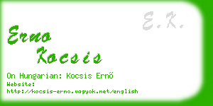 erno kocsis business card