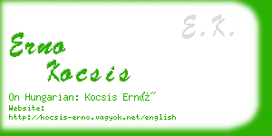 erno kocsis business card